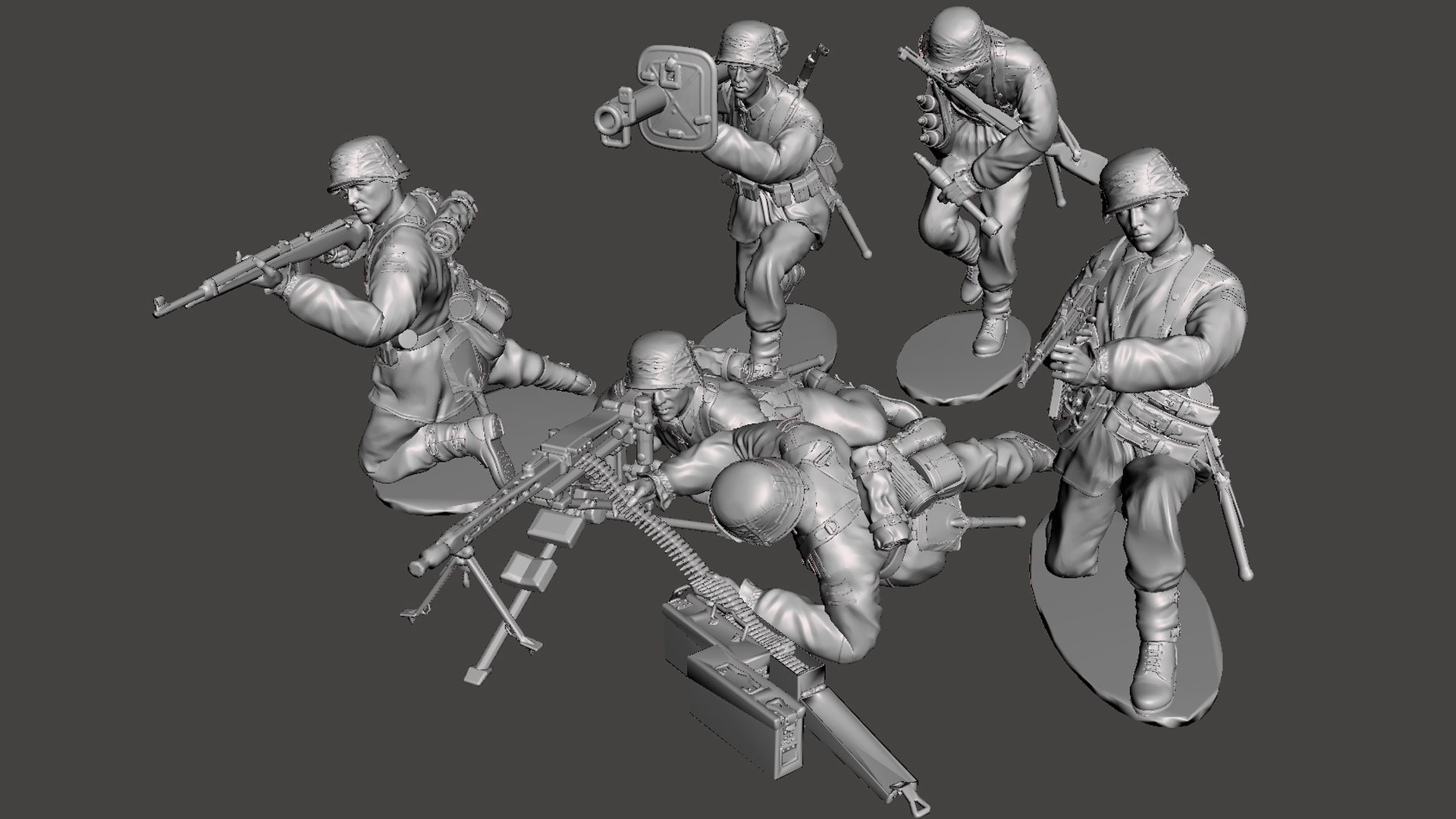 3D WW2 German SS Soldiers Team Set 2 Model - TurboSquid 2380214