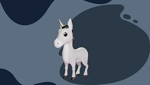 Donkey 3D Cartoon Rigged Model - Blender