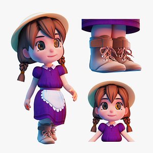 3D celina cartoon girl model - TurboSquid 1337710