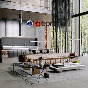3D In Forest Living for Cinema 4D and Corona Renderer