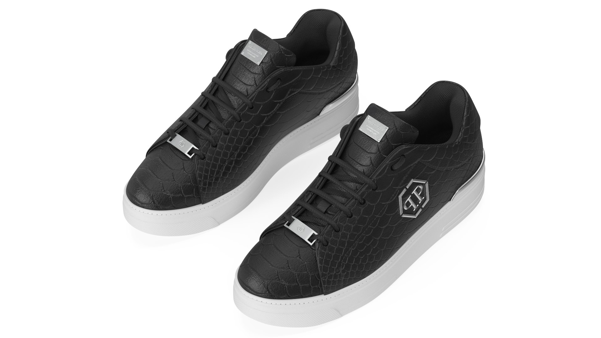 3D Sneakers Philipp Plein Python Lo-Top Black TurboSquid
