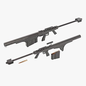 Barrett M82A2 bullpup rifle 3D model