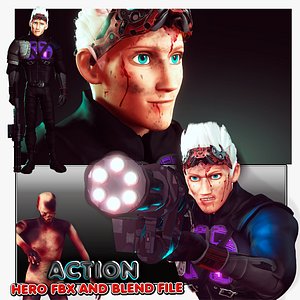 Action HERO cartoon Fbx 3D model