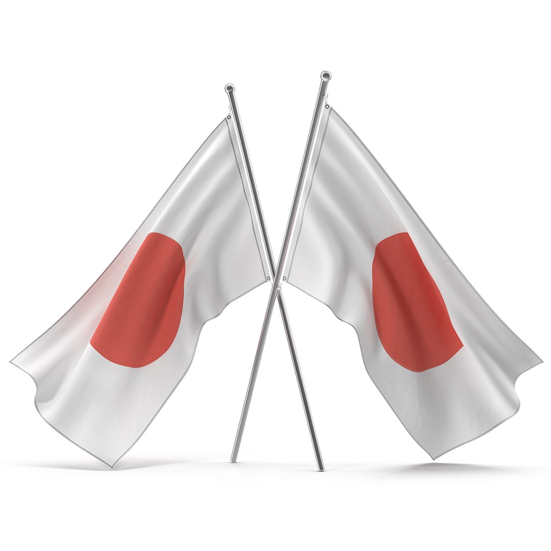 japan flag modeled 3d 3ds