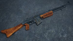 Browning M1928 3D Model Classic American Machine Gun WW2 Icon