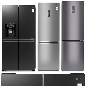 Refrigerator set LG 4 3D model