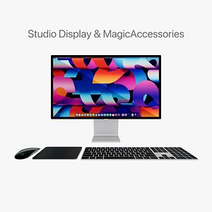 Studio Display With Magic Accessories 3D