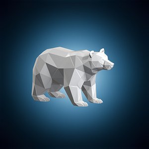3D model Bear Sculpture Low Poly 3D Print Model