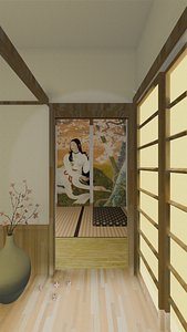 3D Resting in the Cherry Tree Curtain - Sakura no katen no naka de yasumu