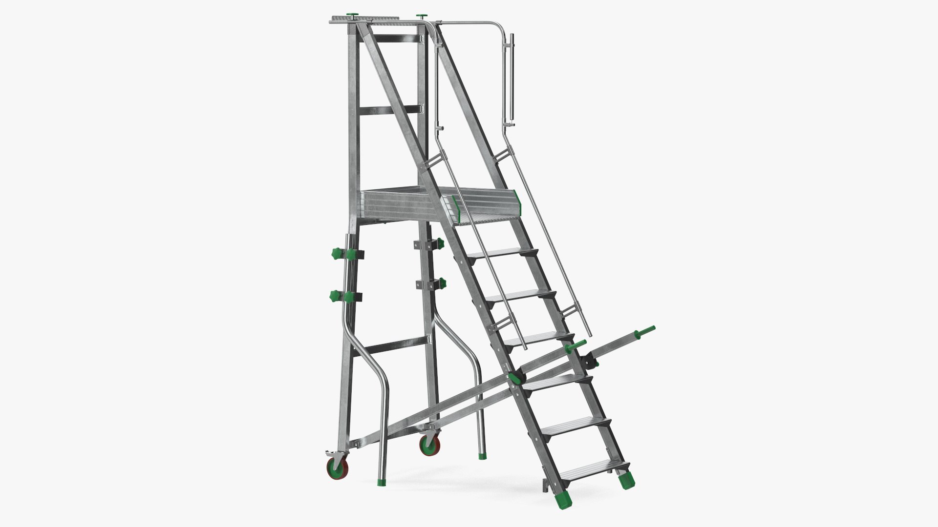 Folding Platform Ladder with Narrow Undercarriage 3D model preview