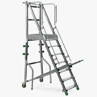 Folding Platform Ladder with Narrow Undercarriage