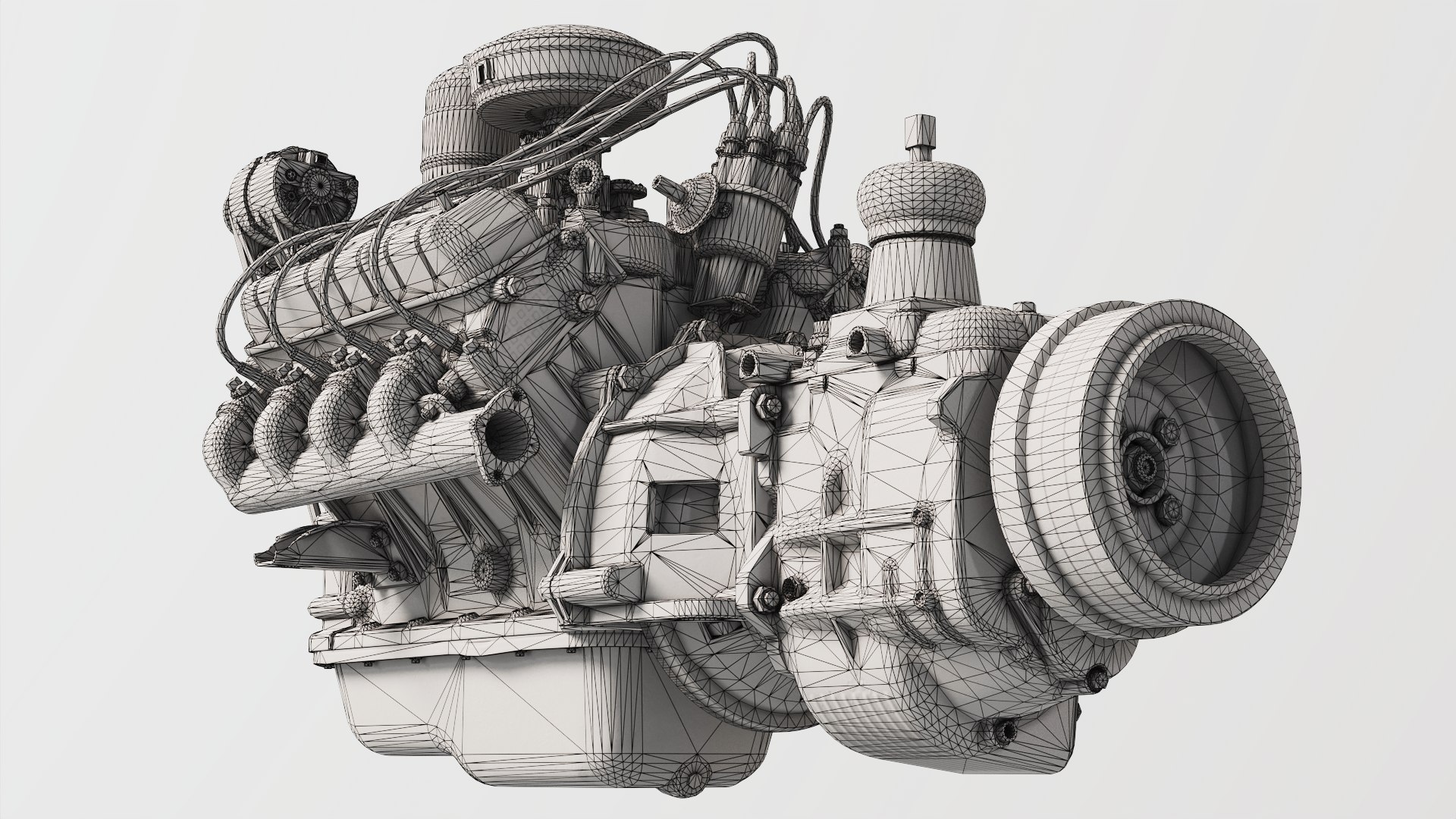 3D Old Engine Truck Motor ZMZ-53 V8 Yk1 - TurboSquid 2383744