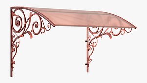 3D wrought iron awning