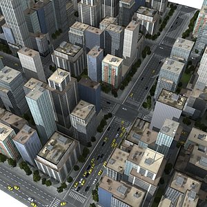 3ds max city street skyscraper