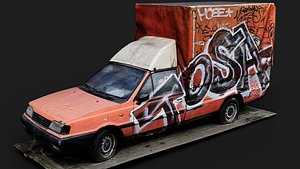 car abandoned pickup wreck junkyard PBR photogrammetry 3D model