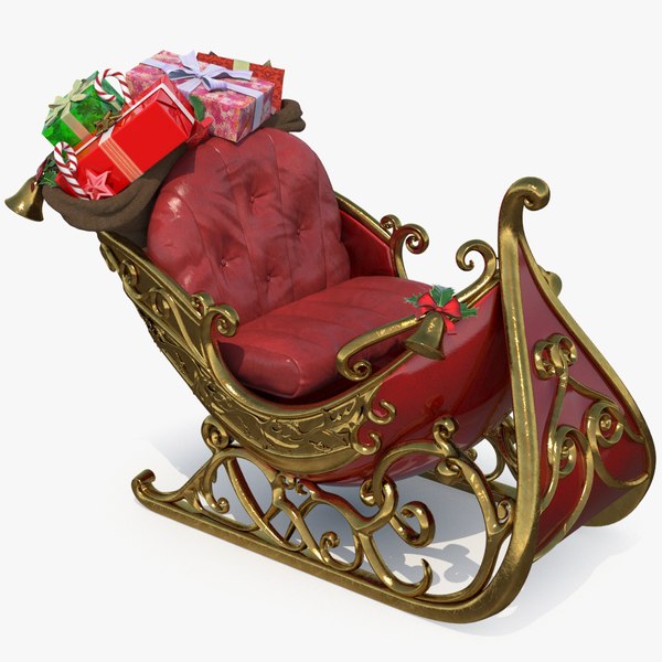 santa claus sleigh gift 3D model