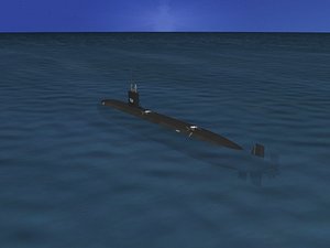 ship los angeles class submarine 3d model
