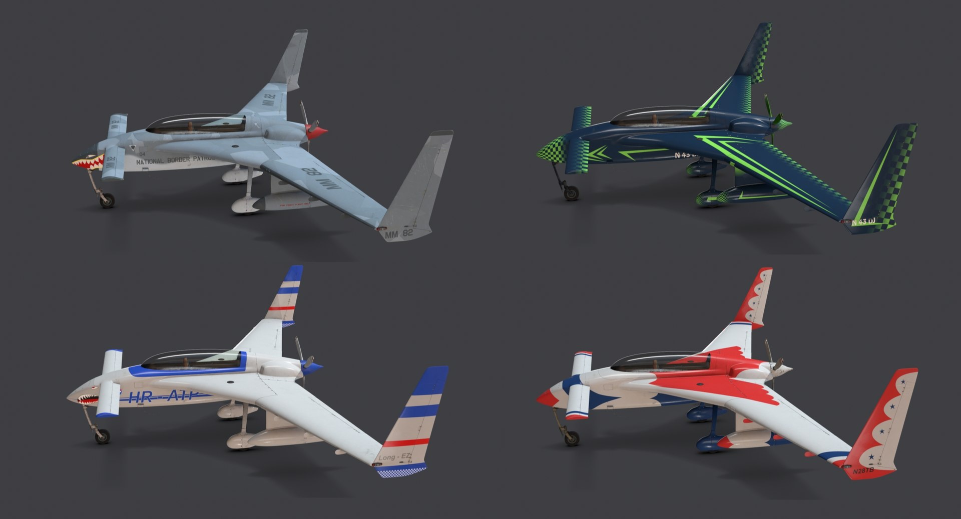 Rutan long-ez aircraft 3D model - TurboSquid 1260884