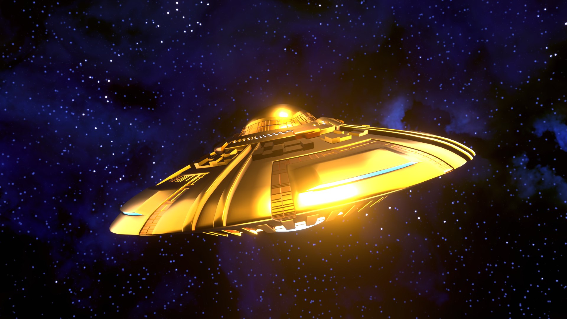 UFO 1 Golden Low Poly Game Asset 3D Model - TurboSquid 2053833