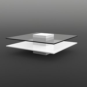 3D Zoe Storage Coffee-Table white model