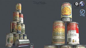3D model tin food