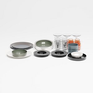 3D Kitchen Plate Set model