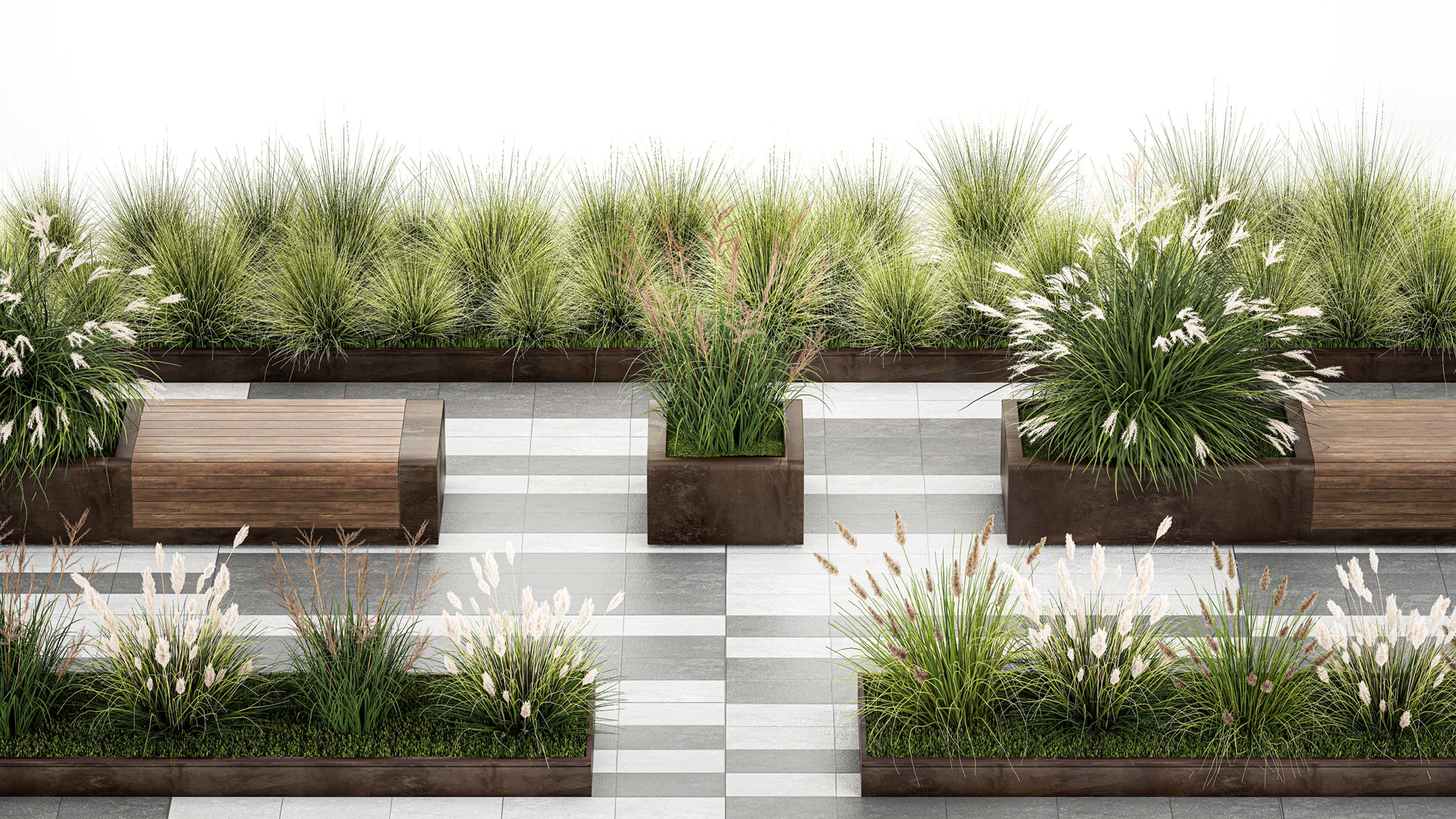 3D Bushes With Bench For Outdoor Environment 1148 - TurboSquid 1985533