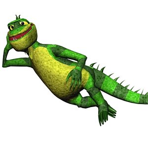 3ds max cartoon iguana character biped