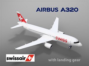 3D airbus a320 swiss airlines