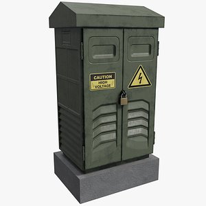 3D Electrical Fuse Box - Low Poly Game Ready