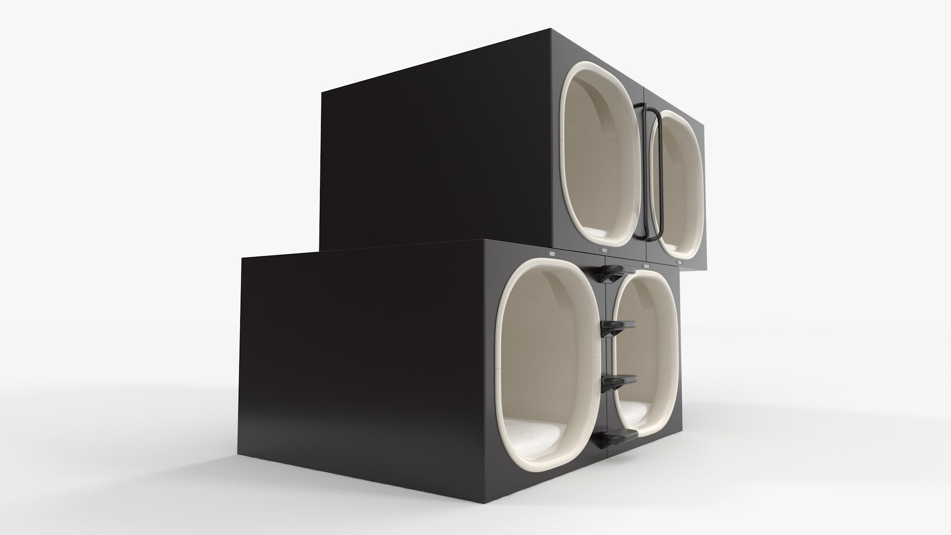 3D Black Futuristic Capsule Hotel model https://p.turbosquid.com/ts-thumb/d3/Hjp524/o5/blackfuturisticcapsulehotelc4dmodel011/jpg/1691146931/1920x1080/fit_q87/b0200507a22d2eabb6492ae96077370c0b04ccb2/blackfuturisticcapsulehotelc4dmodel011.jpg