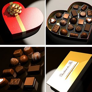 chocolates box 3d model