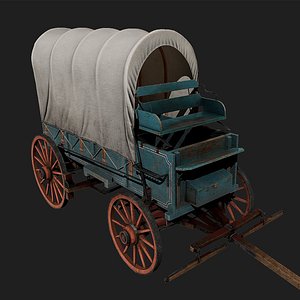 Wooden Covered Cart 3D