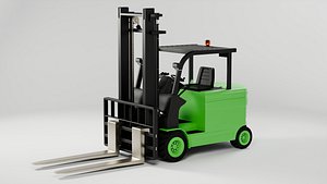 Electric Counterbalanced Forklift Truck Green Industrial Warehouse Forklift PBR 4K 360 Turntable