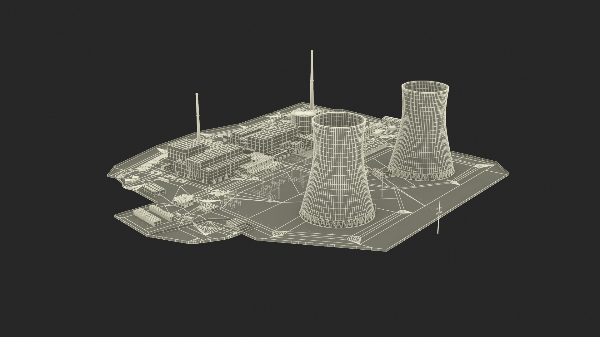 Nuclear Power Plant Complex 3D - TurboSquid 2390522
