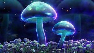 3D Magical Mushrooms