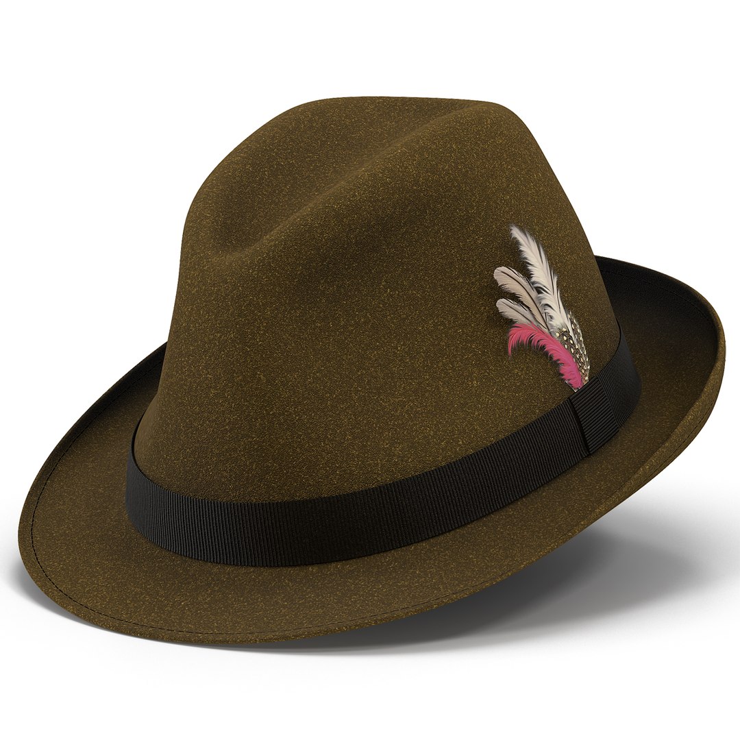 Fedora Hat 2 Brown 3D model preview