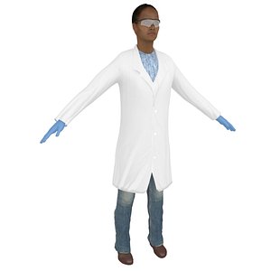 3D female scientist model