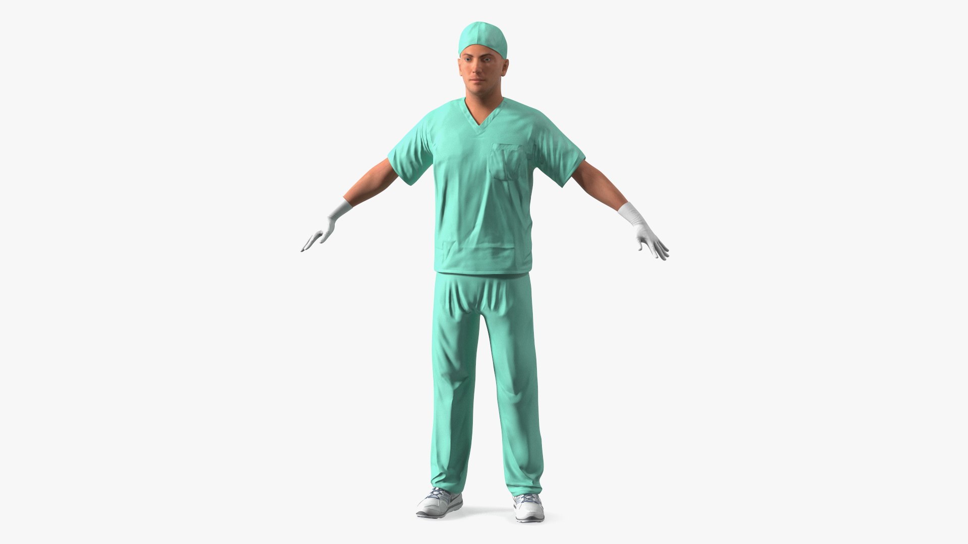 Male Doctor wearing Gloves 3D model preview