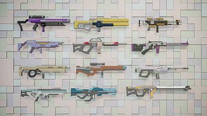 3D SciFi Rifles Bundle model