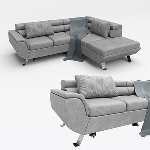 Corner sofa convertible chaise longue PHOENIX