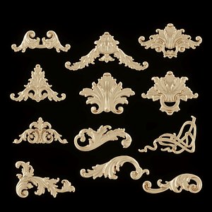 3D classic decor ornament v-02