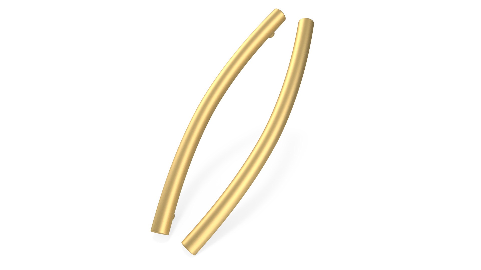 Door Handles Thin Oval Gold 3D model preview