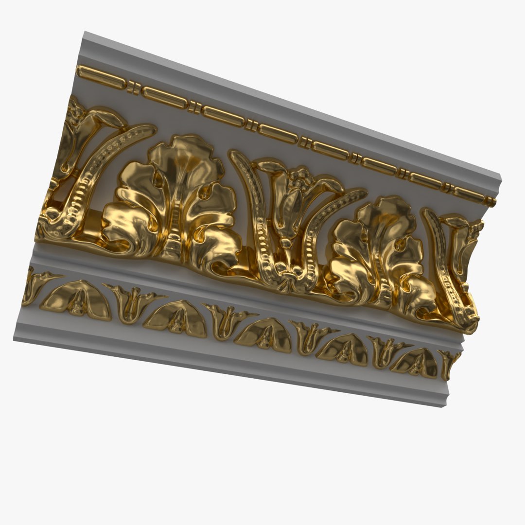 Patterned Cornice Gypsum Plaster DK69 3D - TurboSquid 1996316
