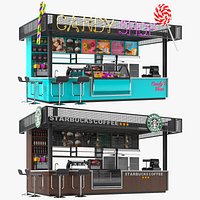 Two Detailed Shops Coffee and Candy