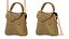 Lovely Heart Embellished Handbag light brown 3D model