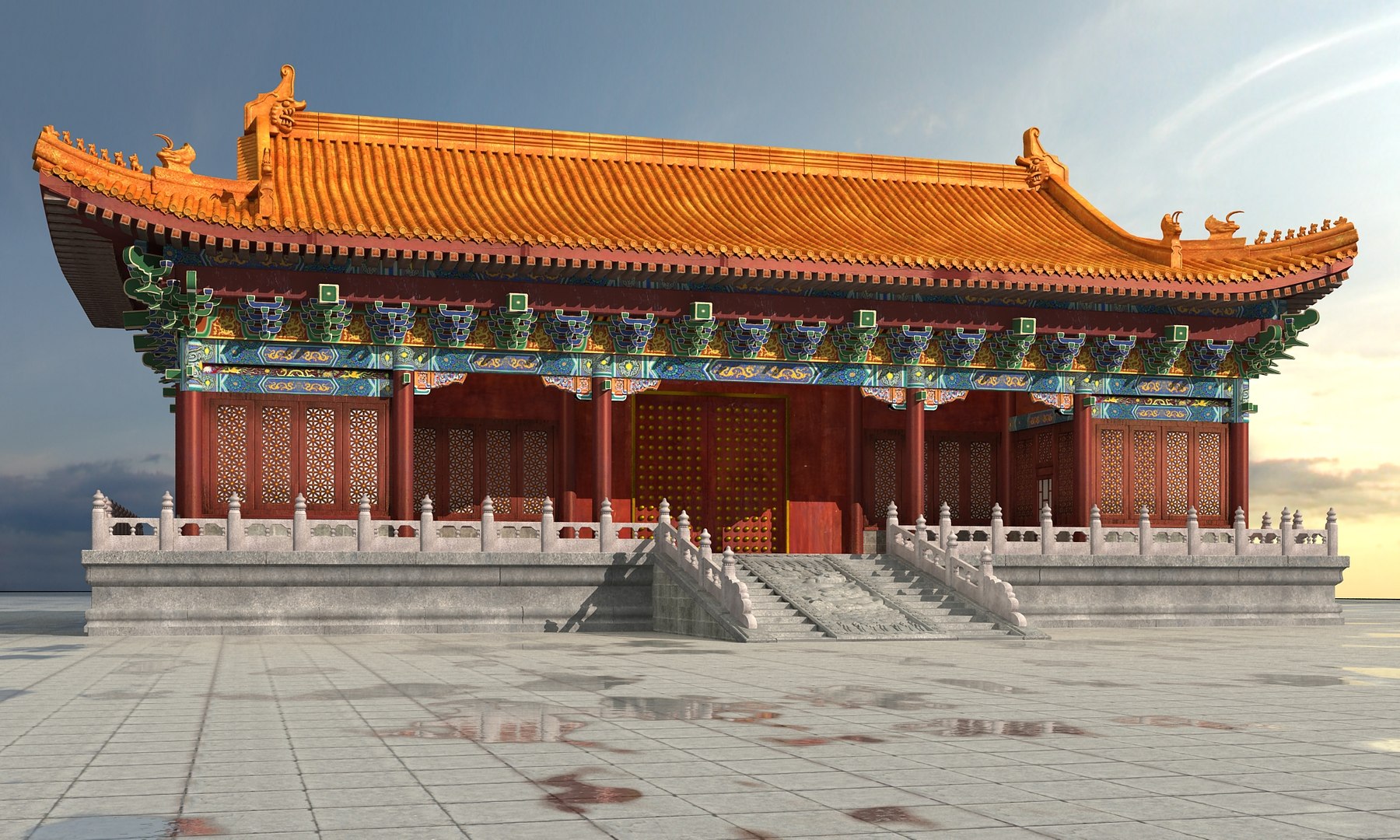 3D Ancient Chinese Building Model - TurboSquid 1310579