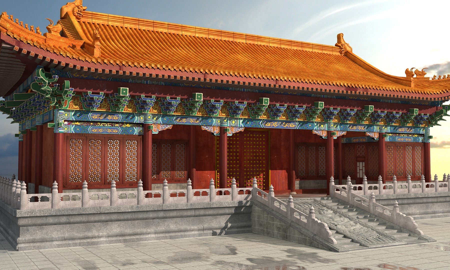 3D Ancient Chinese Building Model - TurboSquid 1310579