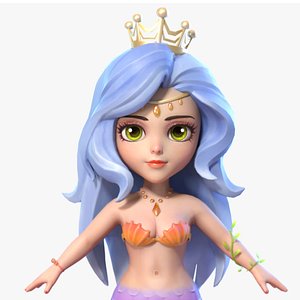 cartoon mermaid sea-maid girl cutey 3D model
