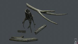 broken tree lowpoly